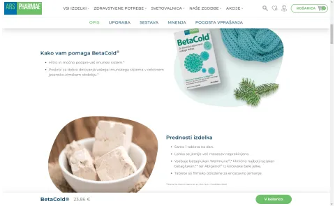 Dinamičen prikaz opisov, menijev in podatkov o artiklu