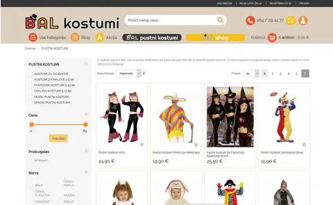 Bal prikaz kategorije izdelkov
