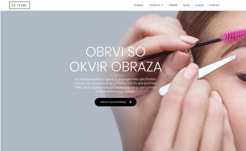 Da Frame oblikovanje obrvi vstopa stran