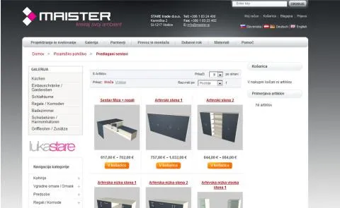 Maister pohištvo - katalog s seznamom artiklov