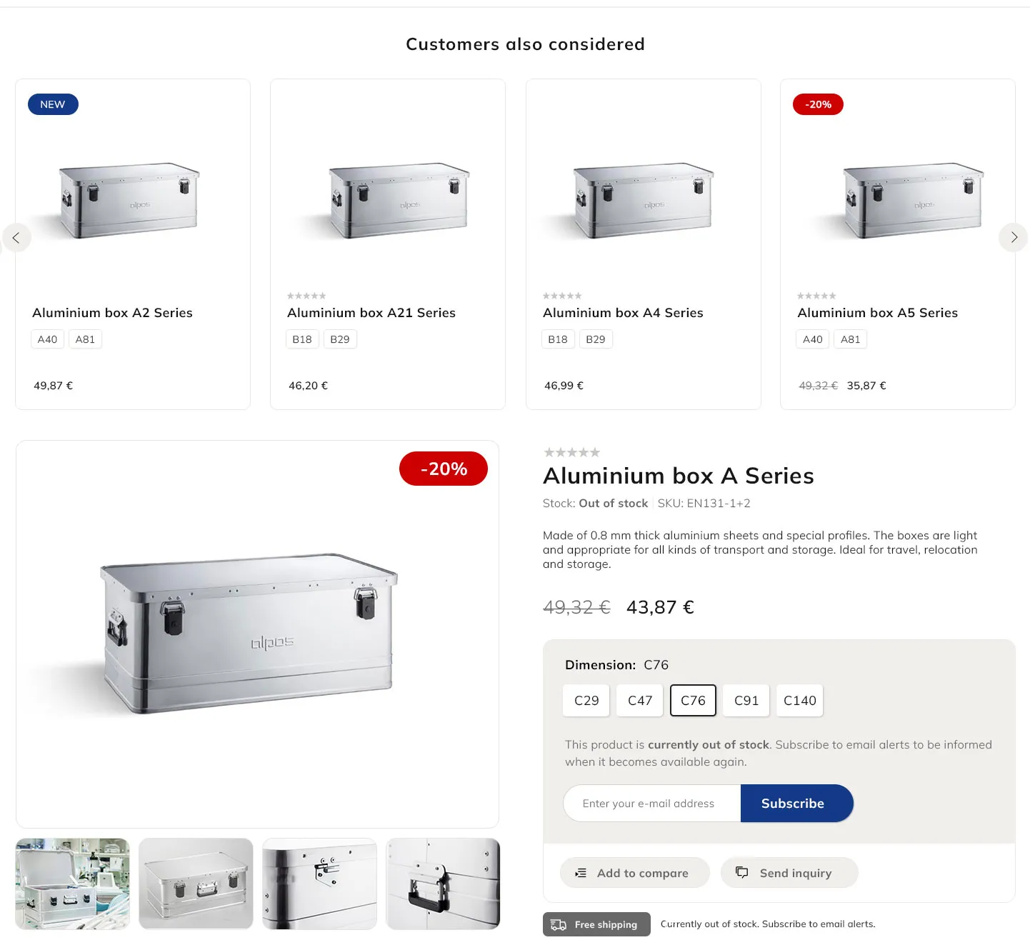out of stock subscribe