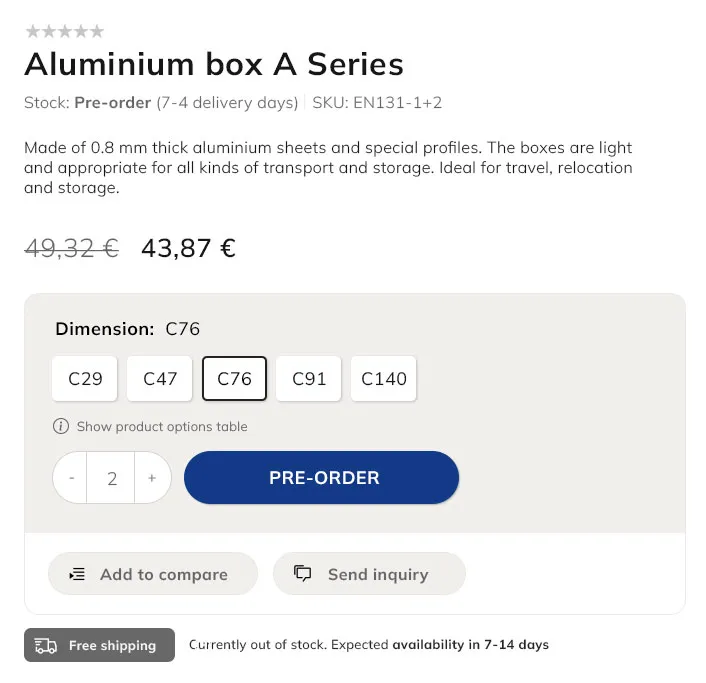 product preorder