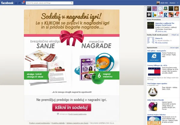 Facebook nagradna igra Facebook nagradna igra