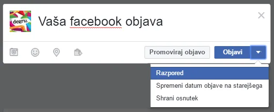 facebook razpored