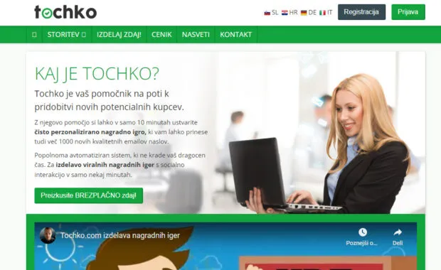 Prodaja se aplikacija Tochko za izdelavo nagradnih iger