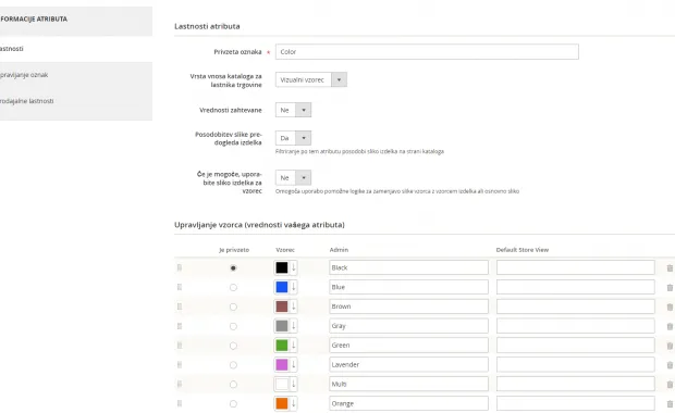 Urejanje in kreiranje novih atributov oz. polj za Magento 2 trgovino
