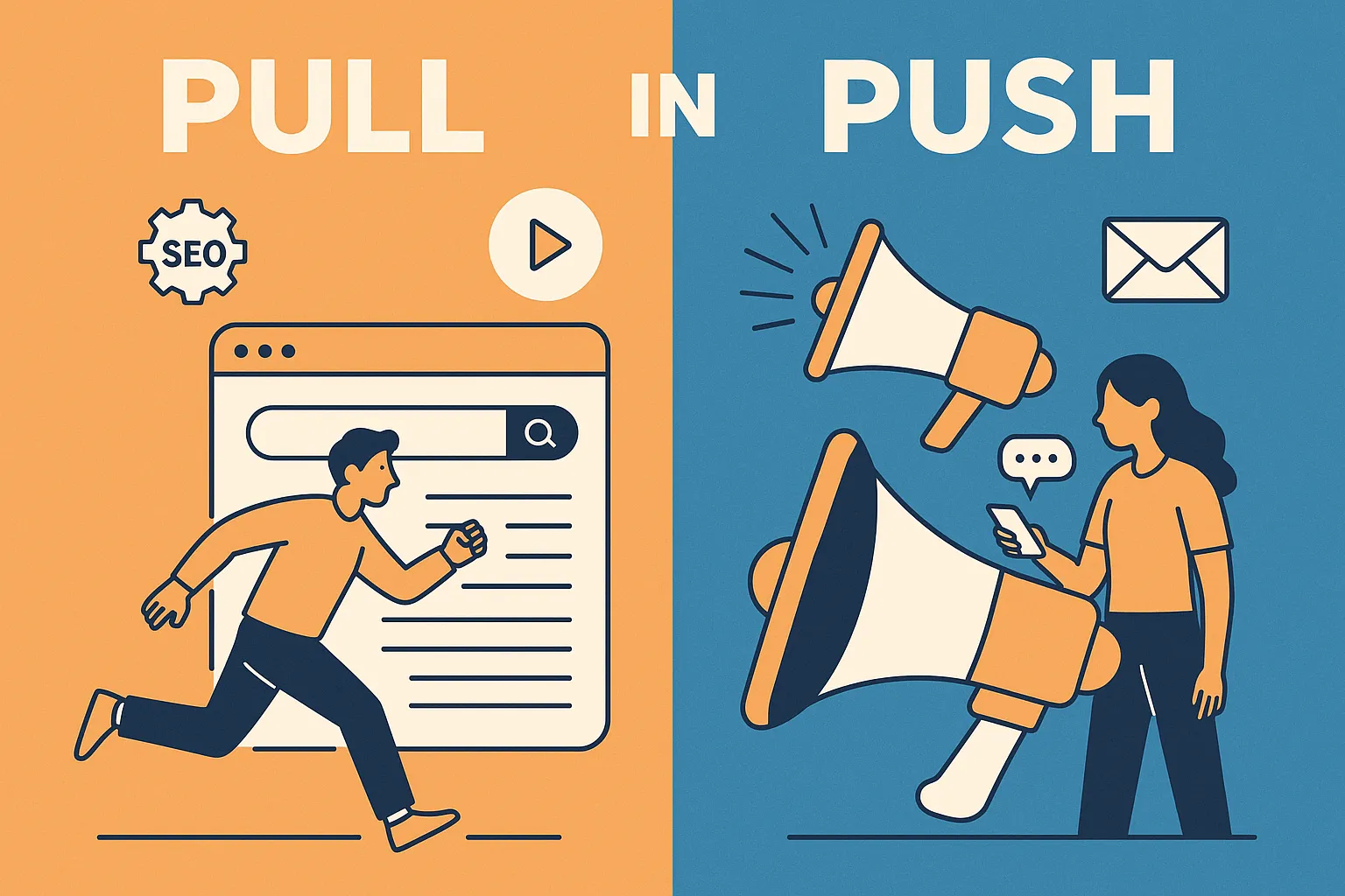 Razlika med Pull in Push oglaševanjem: Celosten vodnik za digitalni uspeh